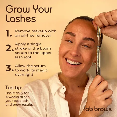 Miniatura 2 de Fab Lash and Brow Boom – El mejor suero de crecimiento de pestañas y cejas – Suero de pestañas para pestañas y cejas más gruesas, más largas