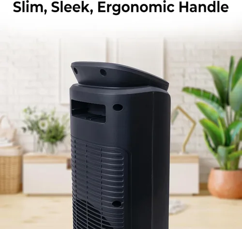 Miniatura 7 de Comfort Zone Calentador de espacio oscilante de 30 pulgadas con control remoto, calentador de cerámica de alta velocidad de 1500 W para habitaciones