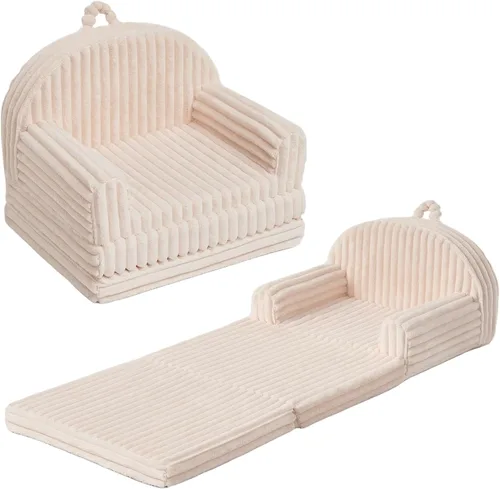 Miniatura 9 de Blissful Diary Sofá plegable para niños pequeños, silla y tumbona cómoda 2 en 1 para leer, sala de juegos, sofá para niños y niñas, regalo de Rubor
