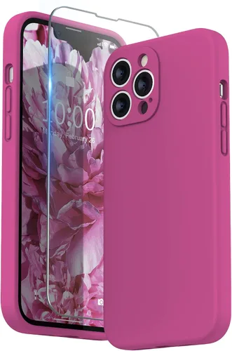 Miniatura 22 de SURPHY Funda compatible con iPhone 13 Pro Max con protector de pantalla, (protección de cámara + forro de microfibra suave), funda de silicona Negro