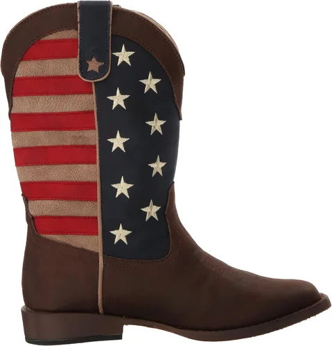 Miniatura 6 de ROPER Botas unisex de American Patriot Western para niños, Marrón
