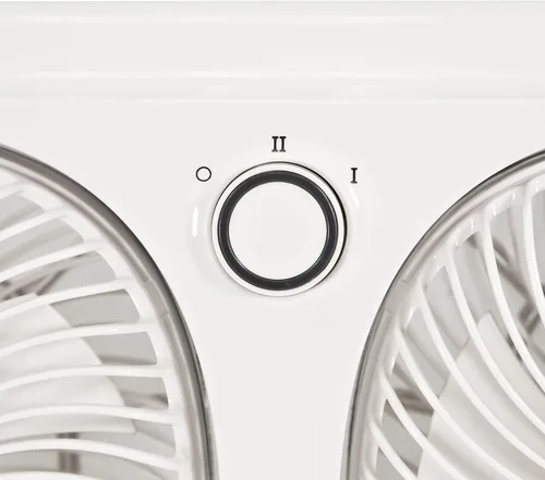 Miniatura 6 de Comfort Zone CZ329WT Ventilador de ventana doble de 9" con ventiladores giratorios de 180°, 2 velocidades, pantalla anti-insectos de plástico