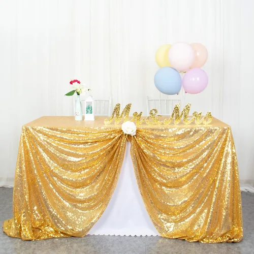 Miniatura 22 de ShinyBeauty Mantel Cuadrado Pequeño de 36 x 36 Pulgadas Mantel de Lentejuelas Azul Bebé Cubierta de Mesa con Purpurina Superposición Cuadrada