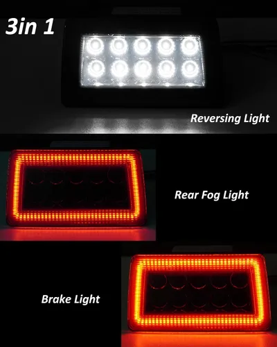 Miniatura 4 de Bestview Kits de Montaje de Luces Antiniebla Traseras LED 3 en 1 Compatibles con Subaru WRX STI Impreza XV Crosstrek 2011-2021, Funcionan como Luces