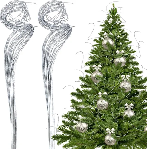 Miniatura 7 de Syhood 60 tallos de ramas rizadas doradas de Navidad con purpurina para jarrón, ramas de sauce rizado con purpurina para Navidad, ramas para árbol