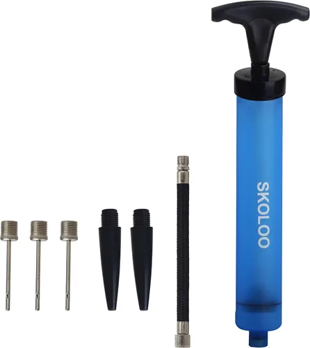 Miniatura 15 de SKOLOO Kit de inflador de bomba de aire portátil de 10 pulgadas con aguja, boquilla, manguera de extensión para fútbol, baloncesto, fútbol