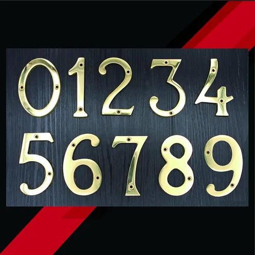 Miniatura 7 de A300 4 pulgadas latón brillante casa número 4/ZhongWang Hardware A300 Casa de latón brillante de 4 pulgadas número 4 Bright Brass