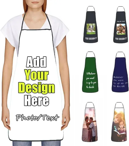 Miniatura 43 de Delantal Personalizado, Diseña Tu Propio Delantal de Cocina para Cocinar, Sube Tus Fotos Favoritas Logo, Añade Cualquier Nombre o Texto