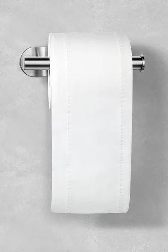 Miniatura 4 de Soporte de papel higiénico sin taladrar - Soporte de rollo de pared adhesivo para pegar (acero inoxidable (cepillado))