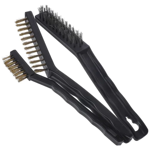 3pcs Wire Brush Set for Cleaning 7" Brass Wire Brush Industrial and Household Use for Automotive Groove and Detail Cleaning