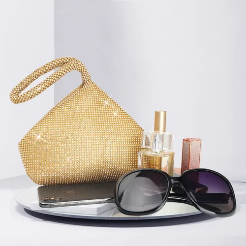Miniatura 3 de Bolso de noche para mujer - Tamaño más grande mejorado, clutch de muñeca con diamantes de imitación completos brillantes para fiesta, boda, cita
