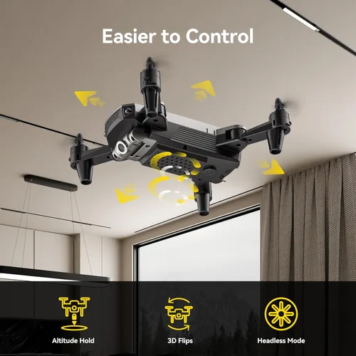 Miniatura 4 de DEERC D20 - Mini dron con cámara FPV HD 720P y control remoto, control de altitud, modo sin cabeza, ajuste de velocidad de arranque con una tecla