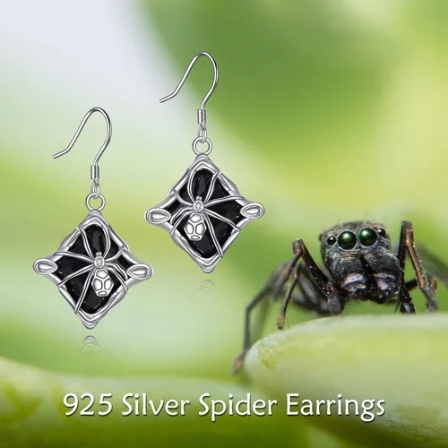 Miniatura 6 de Pendientes de corazón de brujas, rosa gótica, estetoscopio, calavera, plata de ley 925, joyería gótica de rosa negra para mujer