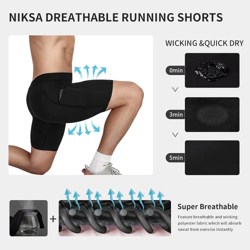 Miniatura 4 de Niksa Pantalones cortos de compresión para hombre, paquete de 23, ropa interior de compresión para hombre, pantalones cortos atléticos, pantalones