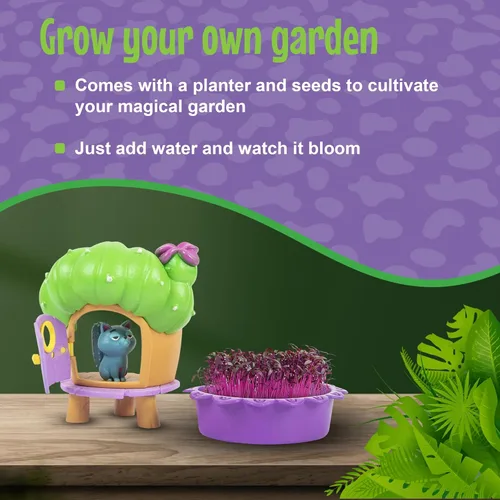 Miniatura 3 de My Fairy Garden Nettles' Nook Mini Terrarium - Pequeño jardín con hada de sombra y muñeca de gato - Cultiva tu propio mini kit de jardín - Juego
