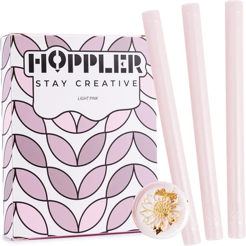 Kit de Sello de Cera Premium Hoppler con Pistola de Sellado, Barras de Cera, un Sello de Flor, Molde de Silicona de 12 Cavidades, y Adiciones Extras