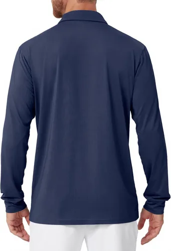 Miniatura 66 de NAVISKIN Camisas polo de manga larga para hombre, camisas de golf con cuello UPF 50 SPF para hombre, secado rápido, absorbe la humedad