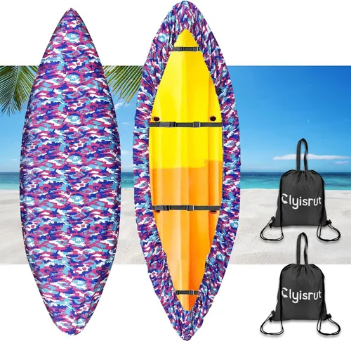 Miniatura 15 de Fundas impermeables para kayak de 10 a 16 pies para almacenamiento al aire libre, accesorios de cubierta de canoa, cubierta de lancha Oxford, Gris