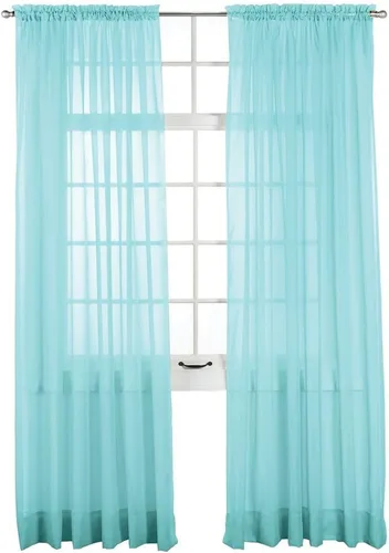 Miniatura 10 de Stylemaster Elegance Cenefa recta de gasa transparente, 60 x 14 pulgadas, color dorado