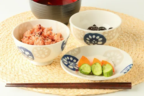 Miniatura 6 de Mino Ware - Juego de platos pequeños japoneses ligeros, Renkon, platos para servir, regalo, juego de 4, regalo, azul índigo, 6 pulgadas