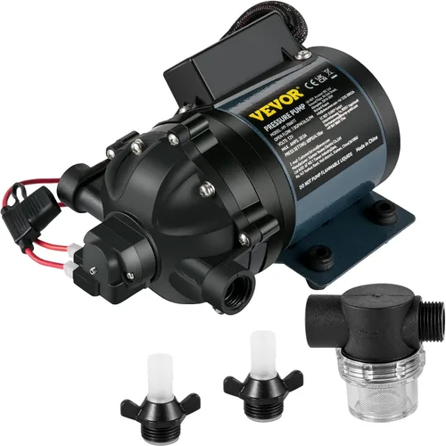VEVOR Bomba de Lavado, 12 V CC, 7 GPM 60 PSI, máx. 10 pies de elevación, bomba de agua autocebante, con válvula EPDM, colador universal de agua