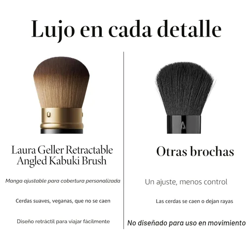 Miniatura 9 de LAURA GELLER NEW YORK - Brocha retráctil con mango de aluminio Kabuki, para todo el maquillaje facial y base para maquillaje facial líquido, crema
