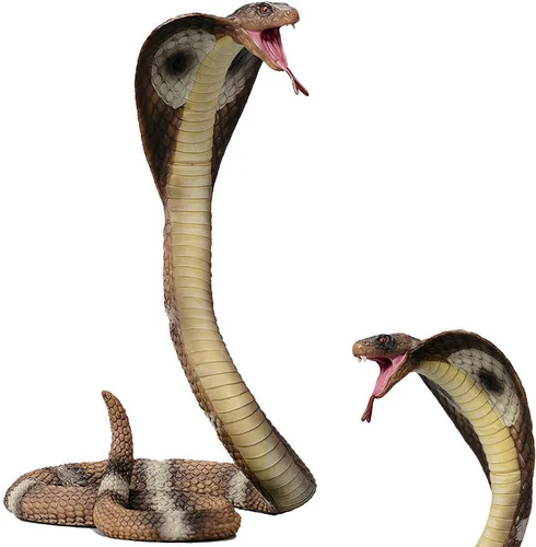 Miniatura 5 de Gemini&Genius Juguete de figura King Cobra, juguetes de animales de safari, figuras de acción de serpiente falsas, juguete de serpiente aterradora