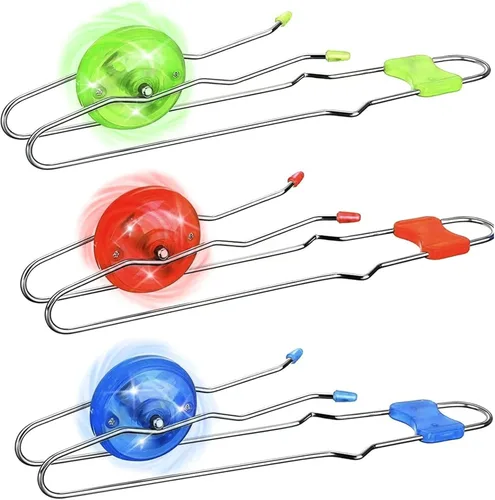 Juego de Ruedas Giratorias Retro con Luces para Niños - Incluye 3 Giradores de Pista de 8.5 Pulgadas, Combinación de Giro y Luz, para Capturar la