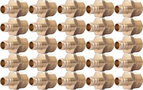 Miniatura 10 de SharkBite - Adaptador macho MNPT de 1/2 pulgada con crimpado, accesorio de fontanería de latón, tubo PEX, cobre, UC120LFA