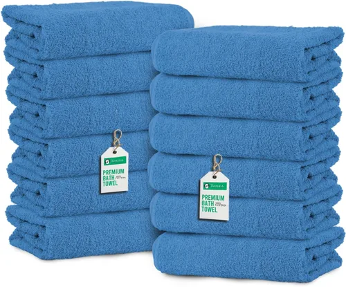 Miniatura 15 de Toallas de baño_Paquete de 12 toallas de baño beige (paquete de 12, 27 pulgadas de ancho x 54 pulgadas de largo), color beige, toalla de algodón