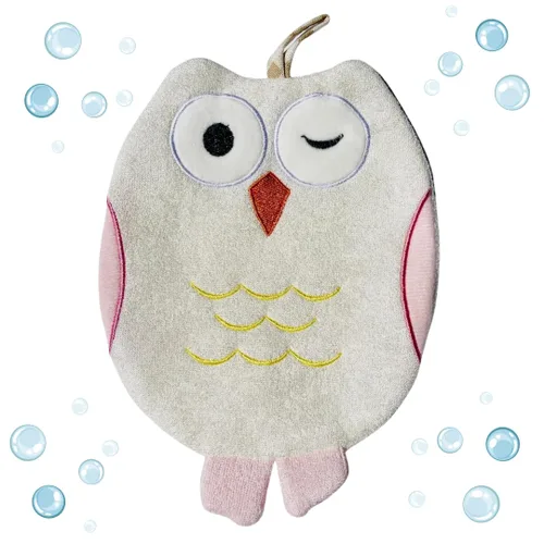 Miniatura 9 de Toalla de baño Olivia The Owl - Manopla de algodón con forma de animal - Guante de baño para niños - Guantes de toalla de baño - Lindo guante