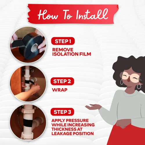 Miniatura 5 de XFasten - Cinta de silicona autofusible de 1 pulgada x 10 pies, de fontanería, cinta impermeable de sellado de fugas, goma gruesa para tuberías