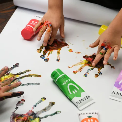 Miniatura 4 de MEEDEN Pinturas de dedos para niños, pintura de dedos lavable para niños, juego de pintura de dedos no tóxicas para niños pequeños de 3 años