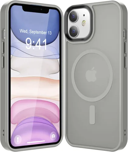 Miniatura 224 de Fuerte magnético para iPhone 11, compatible con Magsafe, [resistente a caídas de 13 pies] Funda trasera translúcida mate con sensación de piel