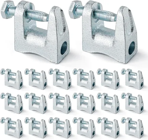 Abrazaderas de metal plateado de alta calidad, paquete de 20 abrazaderas C de seguridad de hierro galvanizado de 3/8 pulgadas con apertura de
