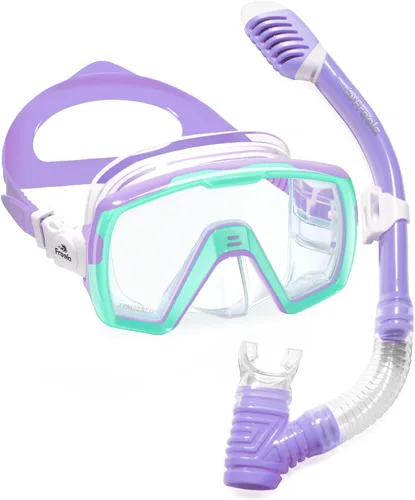 Miniatura 14 de Freela Gafas de natación para adultos con cubierta para la nariz, vidrio templado, antivaho impermeable, 180°, visión amplia transparente