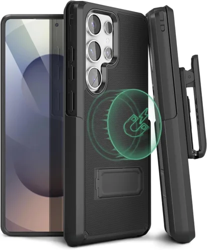 Miniatura 11 de MOTIVE Funda diseñada para Samsung Galaxy S25 Plus con clip para cinturón, compatible con MagSafe Qi2, protección contra caídas de grado militar