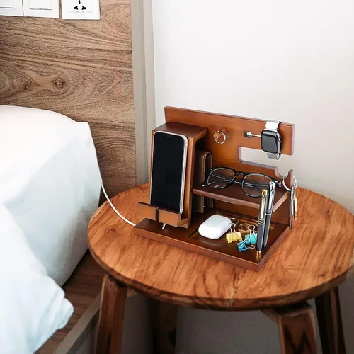 Miniatura 6 de awofer Estación de acoplamiento de madera personalizada para teléfono, versículo bíblico personalizado, regalos religiosos para hombres, múltiples