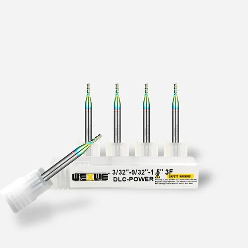Miniatura 15 de Fresas WEXWE Tools Serie DLC de carburo con extremo cuadrado, revestimiento tipo diamante, fresa para aluminio, cobre, aleaciones de magnesio