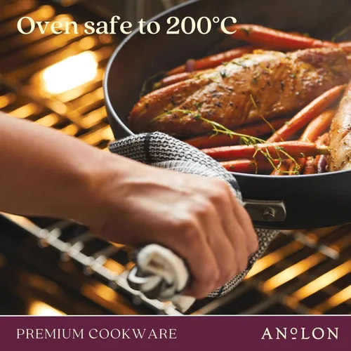 Miniatura 7 de Anolon Advanced Home - Sartén antiadherente anodizado duro (juego de 2 piezas, 10.25 pulgadas y 12.75 pulgadas, ónix)