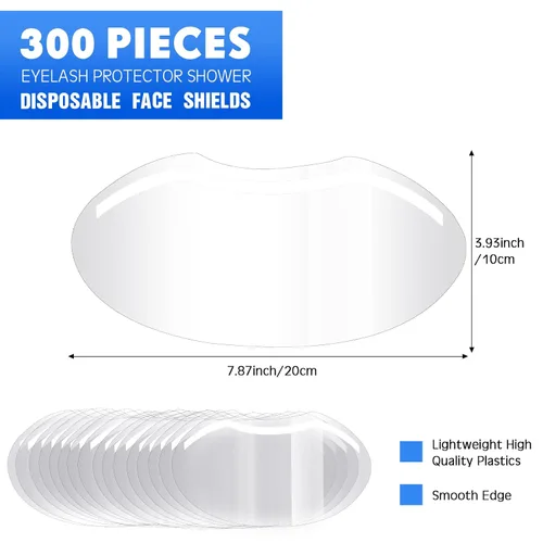 Miniatura 2 de Honeydak 300 viseras faciales de maquillaje para ducha, suministros de microblading permanentes, visera de ducha de plástico desechable, cubierta