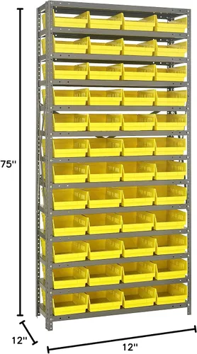 Miniatura 476 de Quantum QSBU-245BK Heavy Duty Shelving Unit with (7) Shelves and (24) QUS245 Black Bins for Garage Warehouse Storage Distribution 400 lb Load