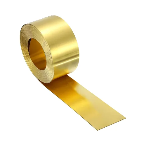 Miniatura 102 de uxcell Rollo de lámina de latón, 40 x 2 x 0.016 pulgadas, rollo de lámina de latón intermitente de metal para manualidades, reparaciones