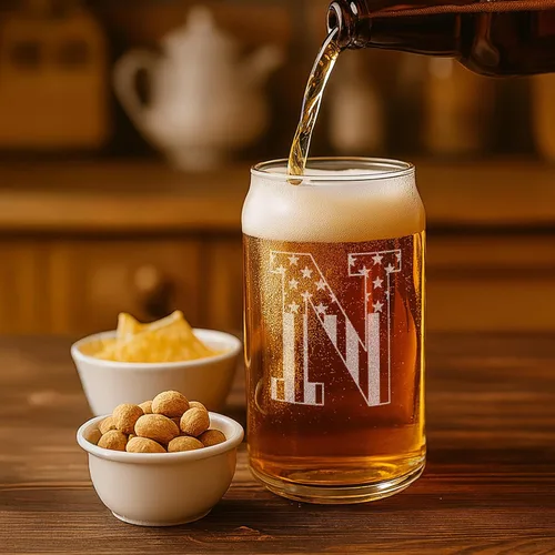 Miniatura 7 de Vasos de cerveza con monograma para hombres (A-Z) 16 oz - Regalos de cerveza para hombres hermano hijo papá vecino - Regalos únicos para él - Regalo