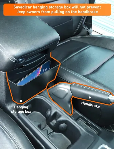 Miniatura 3 de Savadicar - Organizador de almacenamiento colgante para consola central, bandeja ABS para reposabrazos compatible con Jeep Wrangler JL JLU 4XE