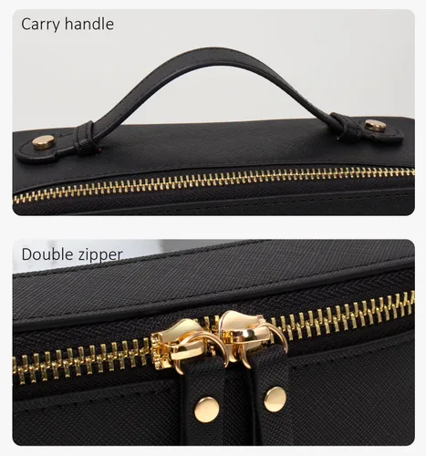 Miniatura 6 de LETGO Bolsas de maquillaje transparentes - Bolsas de aseo aprobadas por la TSA con cremallera, bolsa de aseo transparente, Transparente Large-Negro