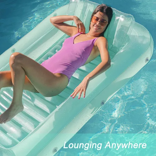 Miniatura 4 de Float Joy Tanning Pool Floats Adult Inflatable Tanning Bed for Backyard Lake Floats Tanning Pool Lounger Sunbathing Pool Flotador de piscina
