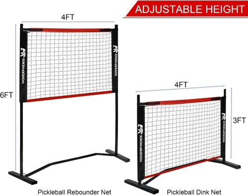 Miniatura 3 de Hoverphenix 10FT Mini Pickleball Net, 4FT Adjustable Height Dink Training Rebounder Net with Paddles Set of 2, Pickleballs and Carry Bag for Outdoor