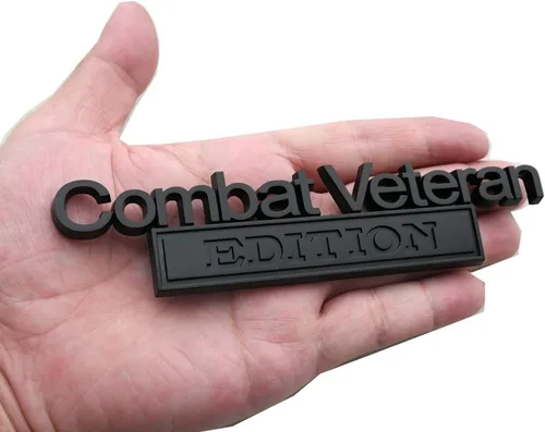 1 emblema de edición de veterano de combate, calcomanías en relieve 3D, calcomanías exteriores para camionetas, insignias de repuesto para F150 F250