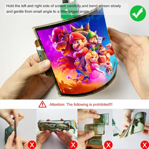 Miniatura 8 de wisecoco Pantalla flexible de 7.8 pulgadas curvada pantalla flexible FHD 1440 * 1920 AMOLED pantalla con tablero de controlador HDMI, monitor OLED